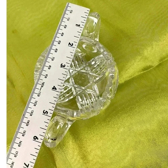 VTG American Brilliant Crystal Sugar Bowl Clear Cut Glass HEAVY Sawtooth - Picture 6 of 16